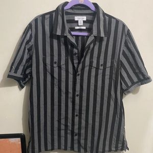 Calvin Klein Striped Short-Sleeve Button Down